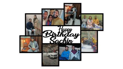 Wooden Frame Birthday Photo Collaged