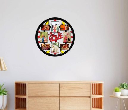 Love Text Printed Round Frame