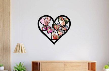 Heart Image Collage frame in Heart Shape Border
