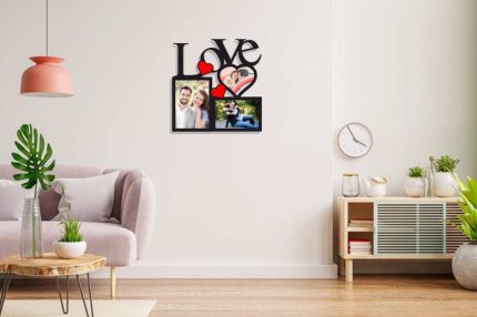 Love Text Printed With Heart Shape Image Frame