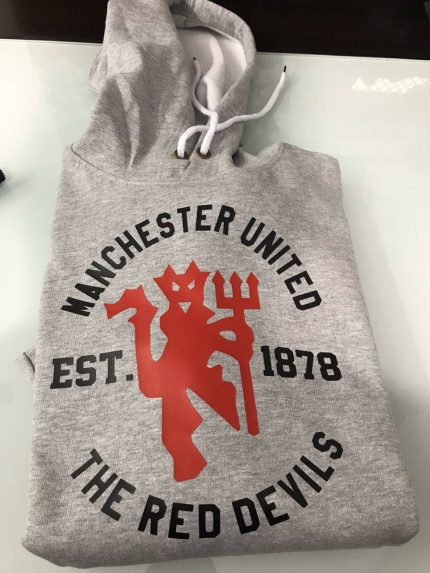 Red Devil Printed Text Printed Hoodies