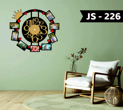 Round Shape With Heart Clock