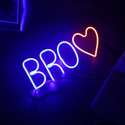 Customised Bro neon light frame - Rakhi gift - 6X12 inches
