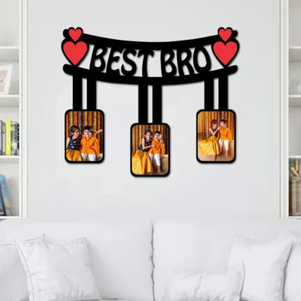 Customized Photo Collage Frame – Raksha Bandhan Gift for Brother | 8x12 Inches Personalized Wooden Frame