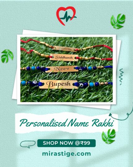 Customised evil eye Name rakhi for brother - sister