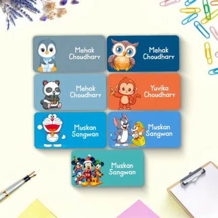NameTagz Cartoon Label Sheets – Personalized Name Stickers for Kids - name labels