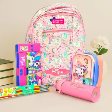 Unicorn Dream School Combo – Personalized Pink School Set for Kids